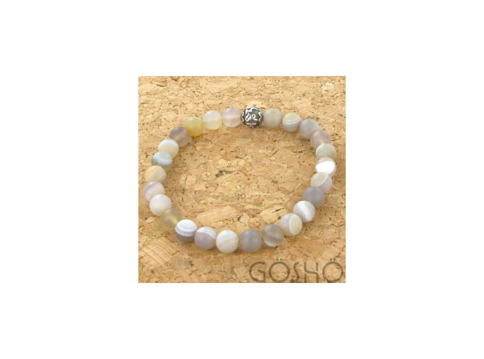 Bracelet GÖSHÖ Agate Blanche mat