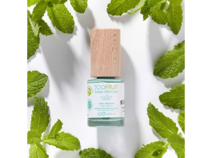 Toofruit Jolies Mimines Vernis à ongle biosourcé vert menthe-Algue Marine.