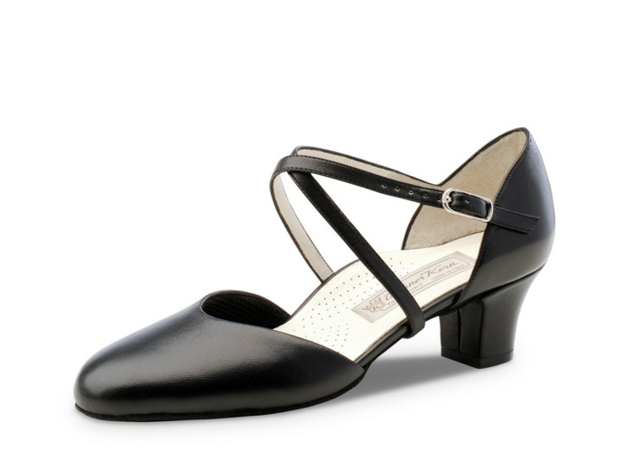 Debby - Chaussures de danse femme fermée en cuir nappa noir - Werner Kern