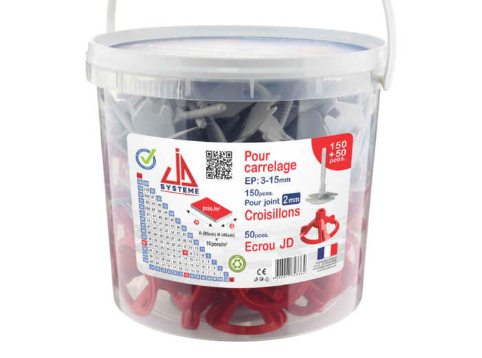 Croisillons autonivelants JD Système 2 mm avec écrous