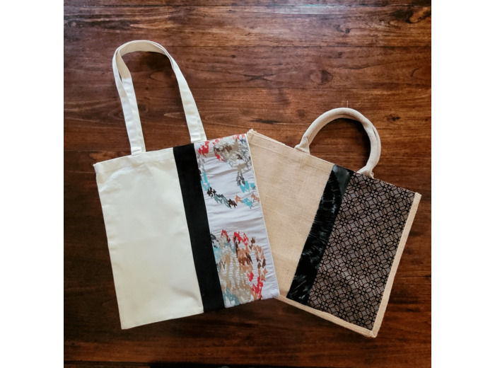 Ensemble Tote Bag et cabas coordonnés by "Le Grand Duc" ref 241103