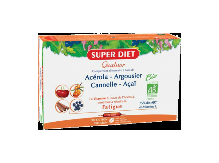 Super Diet quatuor acérola tonique lutter contre la fatigue 300ml