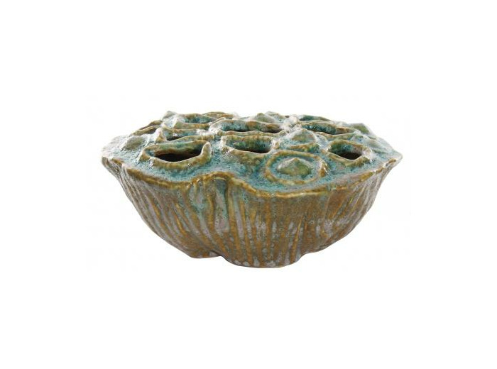 Vase lotus vert/bleu -