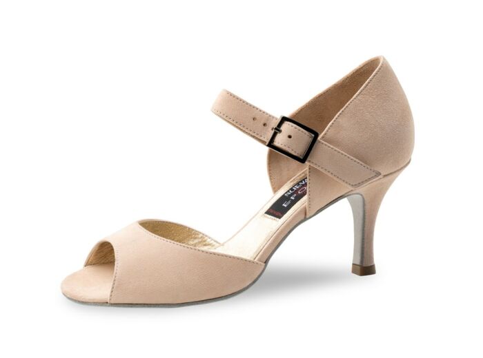 Bérenice- Chaussures de danse cuir verni beige - Nueva epoca