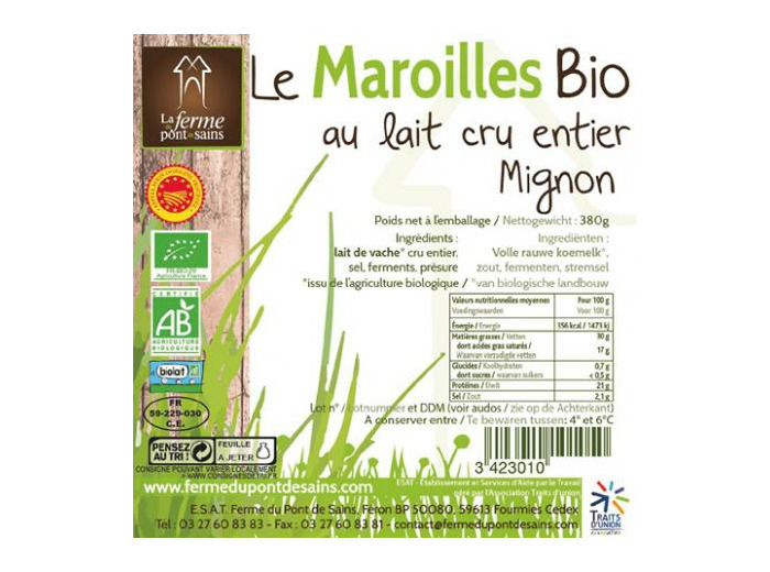 Fromage Maroilles Bio Local 380g - ABC Bio