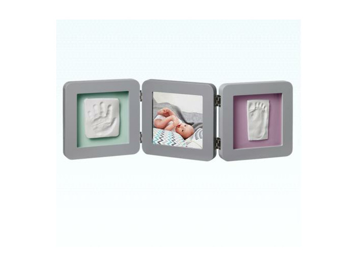 Cadre empreinte photo triple bébé