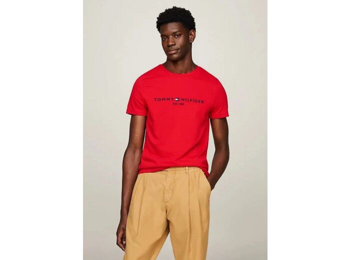 T-shirt ajusté Tommy Hilfiger ajusté rouge coton bio