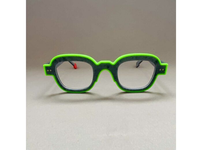 Lunettes de Vue Artist Line de la Marque Sabine Be Coloris Pierre / Vert Fluo