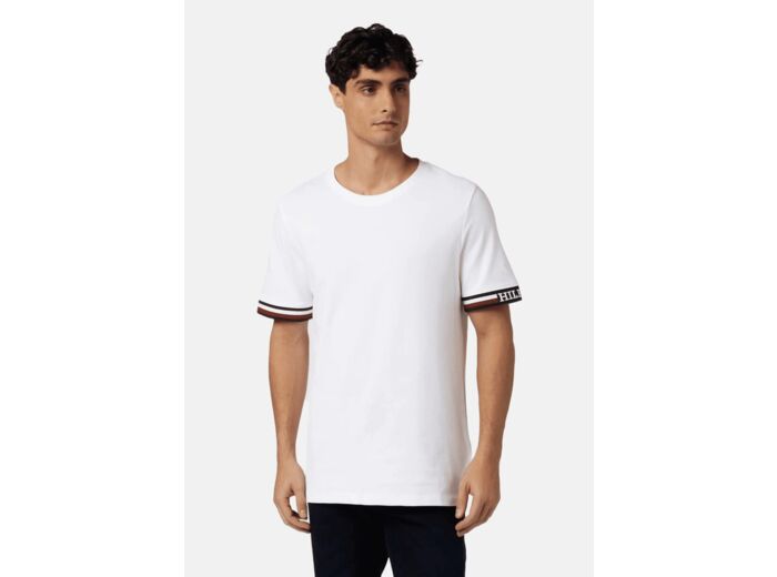 T-Shirt à liserés Tommy Hilfiger blanc en coton bio