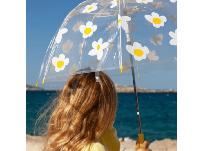 PARAPLUIE FLEURS BLANCHES ADULTE