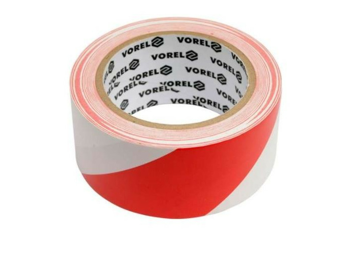 Ruban adhésif blanc/rouge 48 mm x 33m