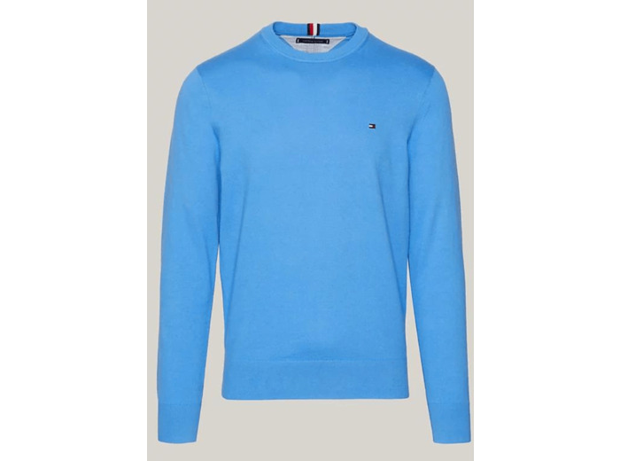 Pull Tommy Hilfiger bleu en coton bio