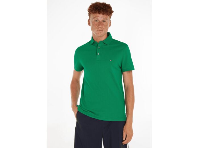 Polo Tommy Hilfiger ajusté vert en coton bio