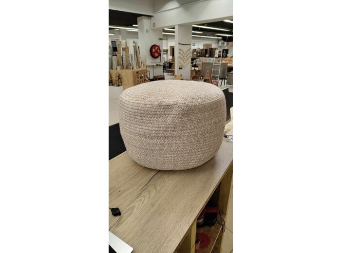 Pouf Miami Outdoor Poly Na/Blanc