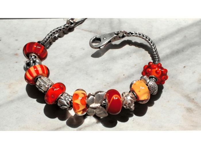 Bracelet TROLLBEADS rouge/orangé