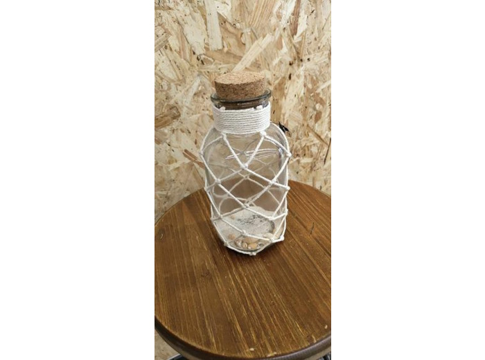 Decoration Vase Sable Coquillage Verre Transparent Large