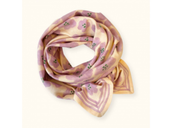 BIG FOULARD LATIKA "FLORA BOLD" LAVANDE