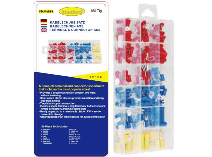 11444 - Assortiment de cosses de câble 150 pièces