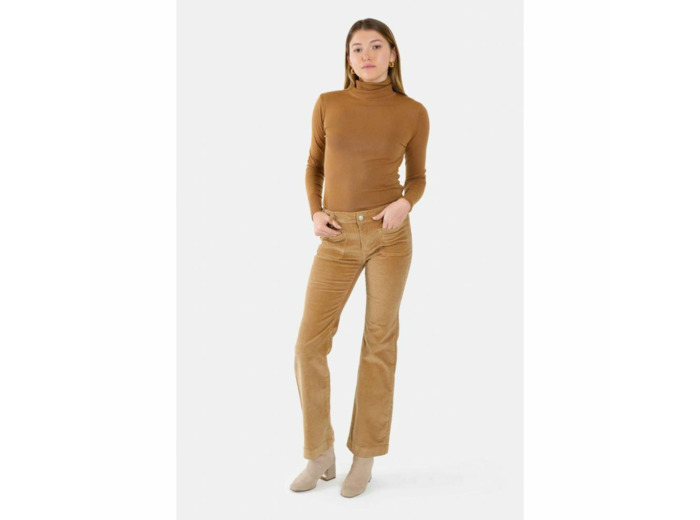 VELOURS BOOT CUT BELLA CAMEL