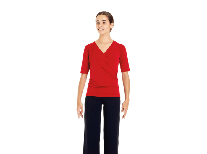 6183 - Top danse latine croisé devant manches mi-longues pour femmes - Intermezzo