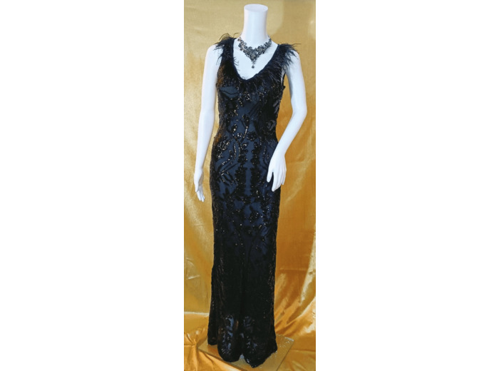 Robe longue de soirée couleur noir ou or