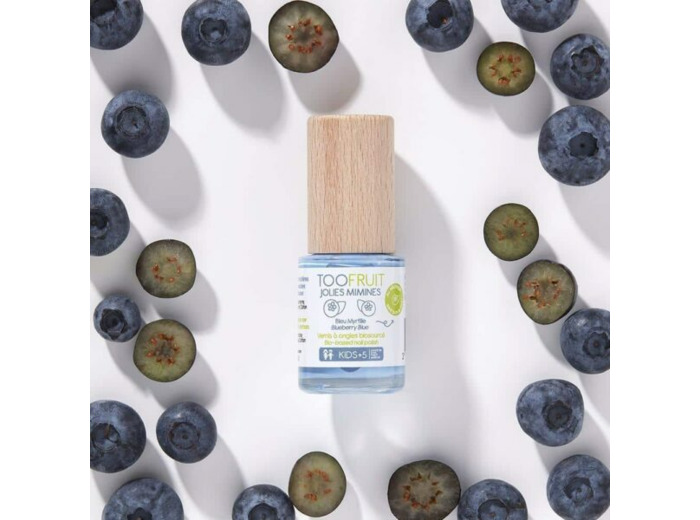 Toofruit Jolies Mimines Vernis à ongle biosourcé bleu  Myrtille-Algue Marine.