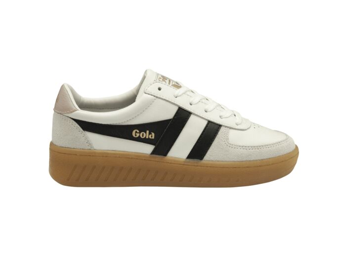 Baskets Gola Classics Grandslam Elite pour femmes Blanc/Noir/Rose craie/Gomme