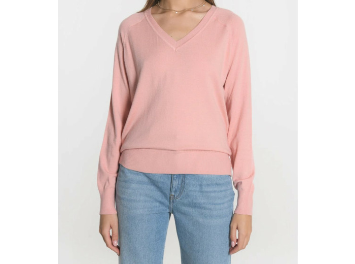 PULL COL V NOLWENN MELLOW ROSE