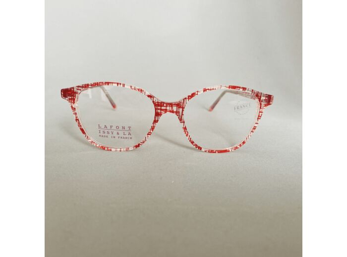 Lunettes de Vue Loft de la Marque Lafont Coloris Rouge Transparent