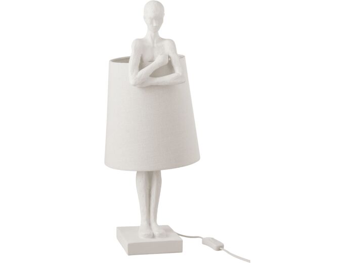 Lampe Homme soutenant l'abat-jour