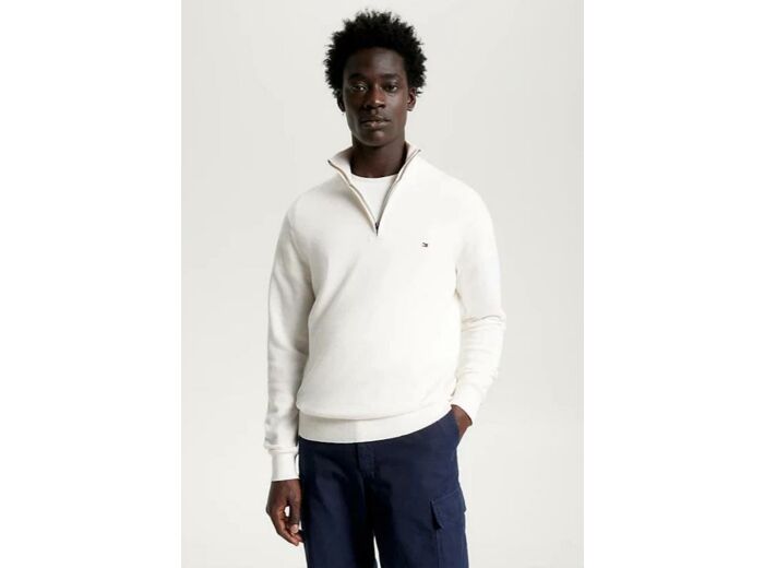 Pull camionneur Tommy Hilfiger blanc en cachemire