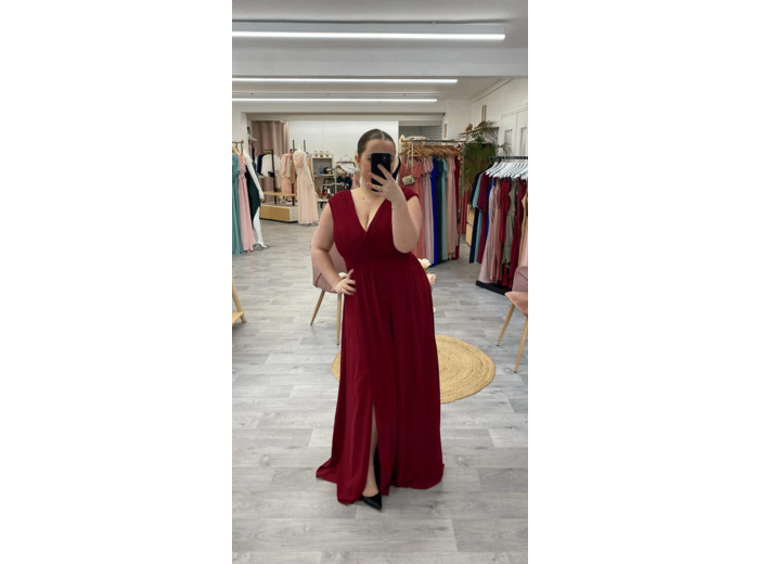 Robe longue de cérémonie Bordeaux