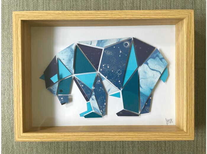 Cadre Déco Enfant OURS BLEU - 31.5 x 22.5cm - PROYECTO DESIGN - Sur le trottoir d'en face