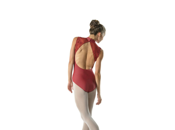 Berenice - Justaucorps femme avec empiècement motif floral - Ballet Rosa