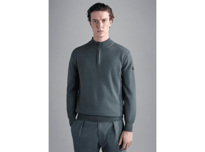 Pull demi-zip Paul & Shark gris