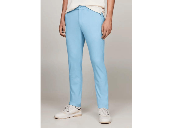 Pantalon chino slim Tommy Hilfiger bleu coton bio stretch