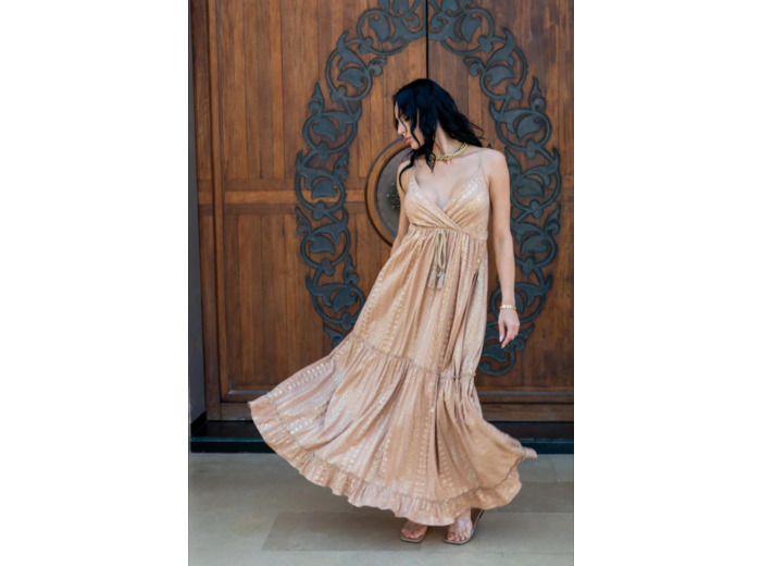 Robe Lurex NINI Beige - GOLD&SILVER