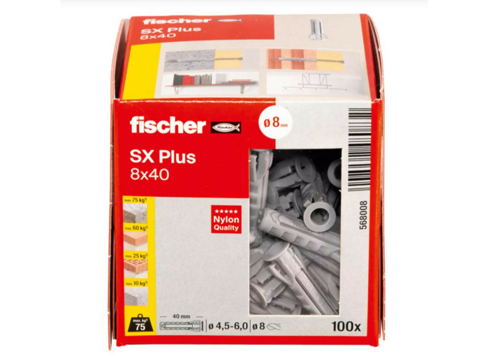 568008 - FISCHER Chevilles à expansion SX Plus 8x40