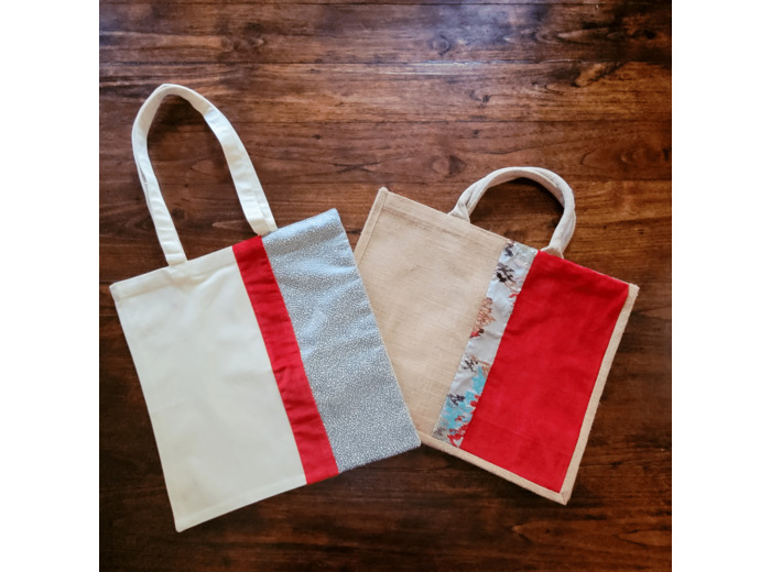 Ensemble Tote Bag et cabas coordonnés by "Le Grand Duc" ref 241101