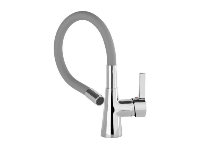 Mitigeur évier avec douchette flexible - Gris