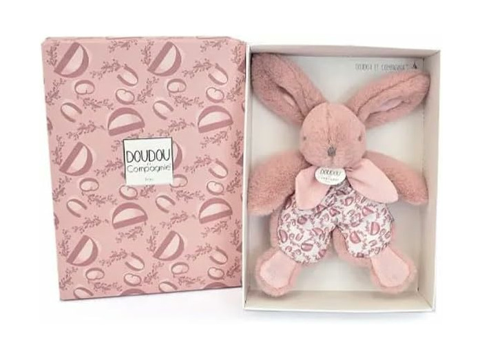 Doudou et Compagnie - LAPIN DOUDOU - Peluche Doudou Lapin - Rose - 18 cm - Pour Enfants Filles et Garçons dès la Naissance - Boîte Cadeau Incluse pour Offrir - Garantie Doudou Perdu - DC4153