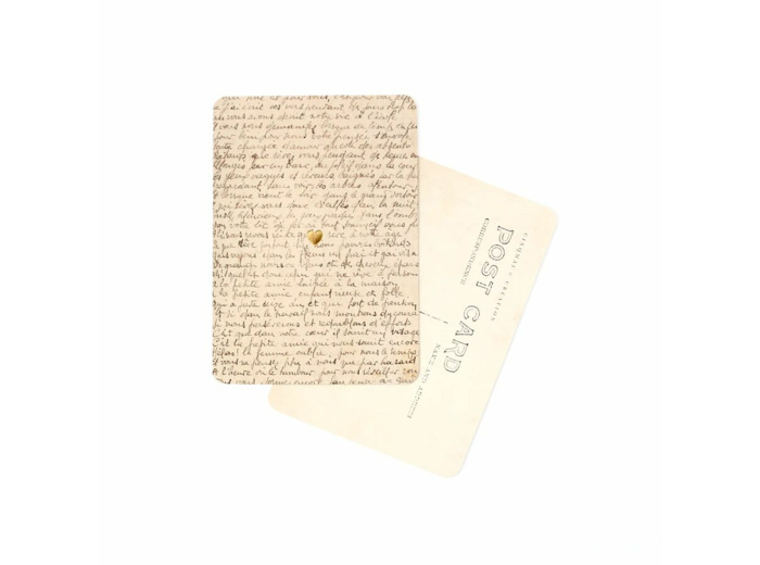 CARTE POSTALE COEUR / DORE / OLD LETTER