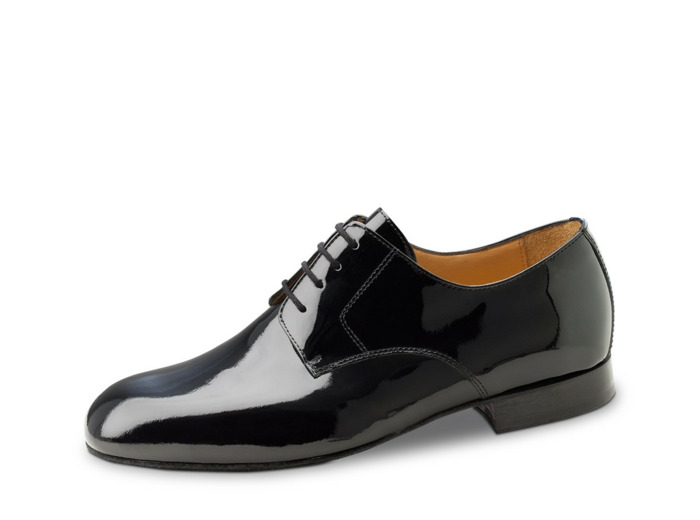 Lecce 28040 - Chaussures de danse en cuir verni noir pour les hommes aux pieds larges - Werner Kern