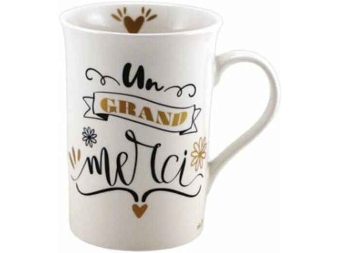 FAYE : mug 'Un Grand Merci' ø8 x h.11 cm / 325 ml