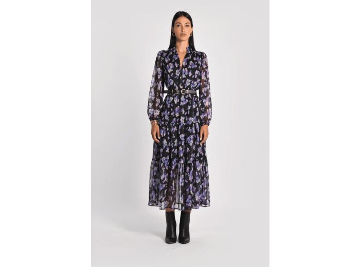 ROBE LONGUE FLEURS MADISON MULTI VIOLET