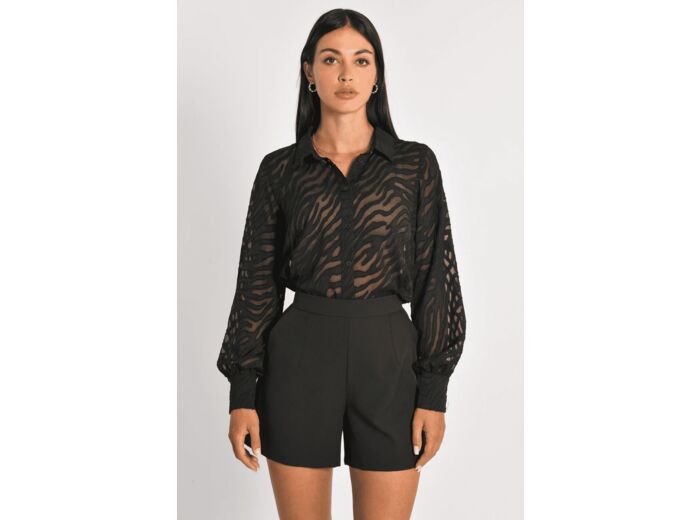 CHEMISE MAILLE DÉVORÉE ZÈBRE PENNY NOIR