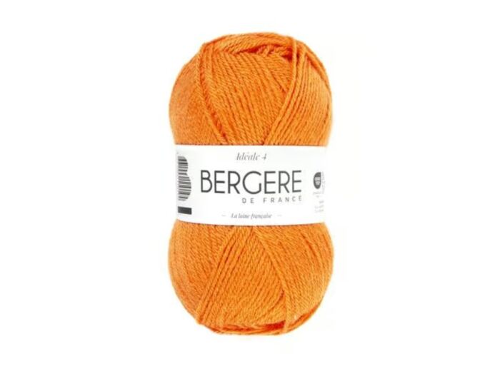 Bergere France orange IDEALE 4 - pelote de laine à tricoter et au crochet