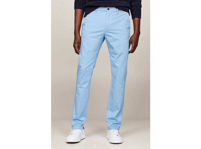 Pantalon chino Tommy Hilfiger bleu en coton bio stretch