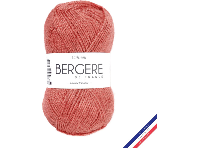 Bergère de France - CALINOU, pelote de laine à tricoter et au crochet (50g) - 25% de Laine mérinos - 3 mm - Fabriqué en France - Doux, Fin et Léger. Idéal pour la layette - Rose (BEGONIA)