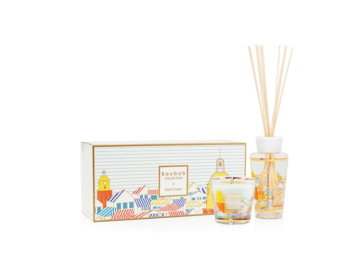 COFFRET CADEAU  BOUGIE ET DIFFUSEUR - MY FIRST BAOBAB A SAINT-TROPEZ - BAOBAB COLLECTION - Menthe - Thym - Basilic